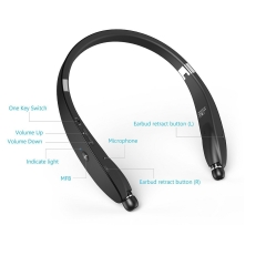 HBS991 Neckband Stereo Wireless Foldable/Retractable Sports Bluetooth Headsets Earphones for Running