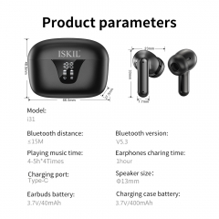 i35 TWS ANC+ENC function TWS earphones with 400mah charging case